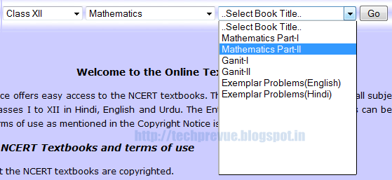 Select NCERT textbook title