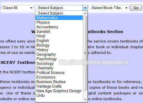 Select Subject for which you want to read/download NCERT textbook