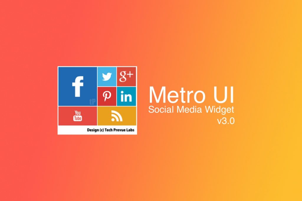 Metro UI Social Media Profile Widget 3.0