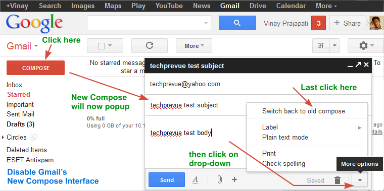 Disable   Enable Gmail s New Compose mode editor interface - 36