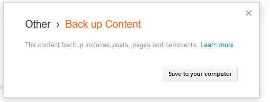 Google Blogger Other Back up Content