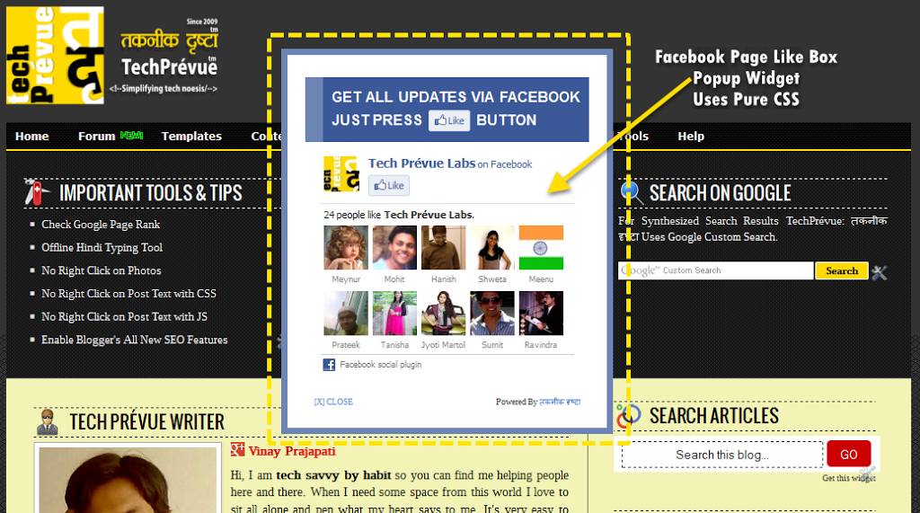 Facebook Page Like Box Popup Widget Facebook Page Like Box Popup Widget