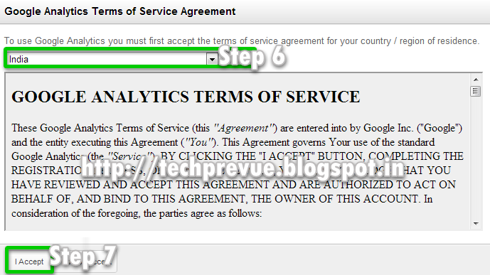 Step 6 and 7 - Select your country and accept license agreement