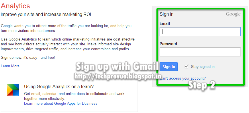 Step 2 - Use Google account if already have