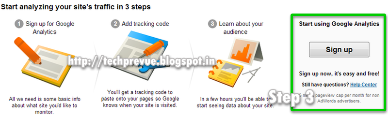 Step 3 - Sign up for Google Analytics accounts