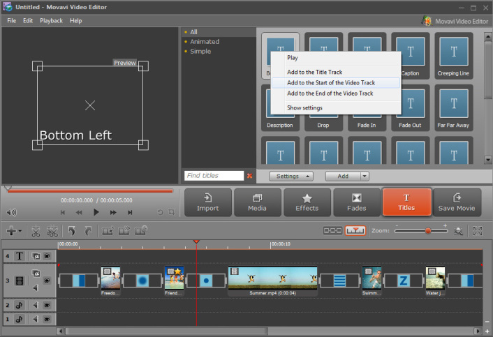 Movavi Video Editor Add Chapters
