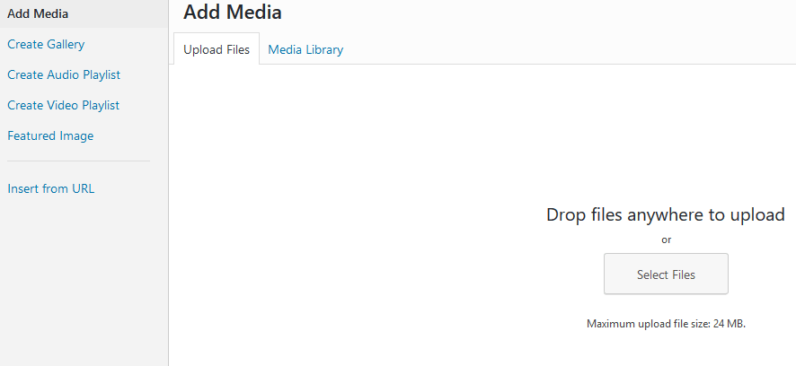 WordPress add media