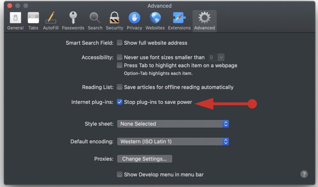 macOS stop plugins to save power