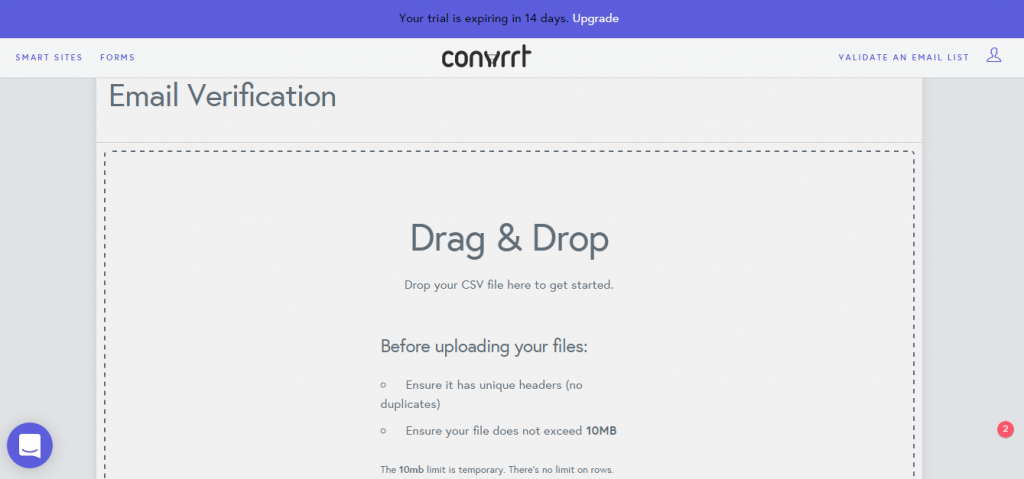 Convrrt drag drop