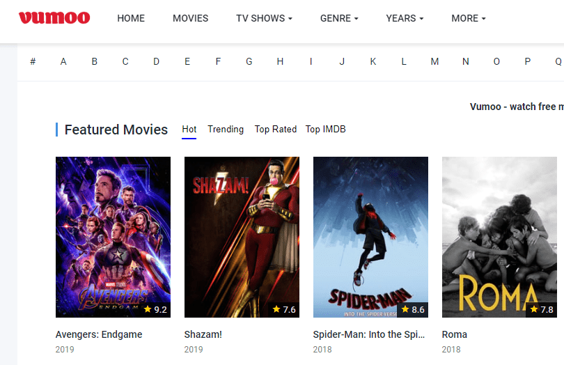 movie websites like vumoo