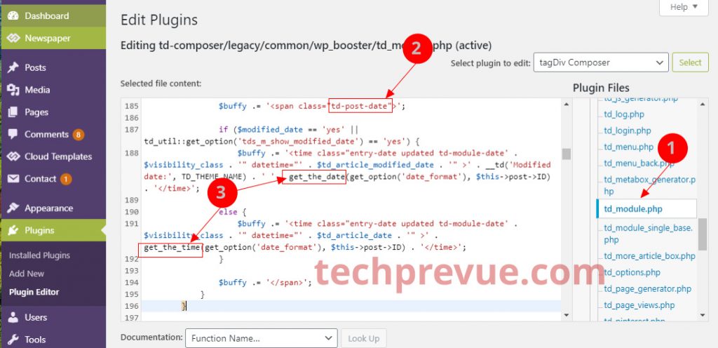 Find td-post-date in td-module.php