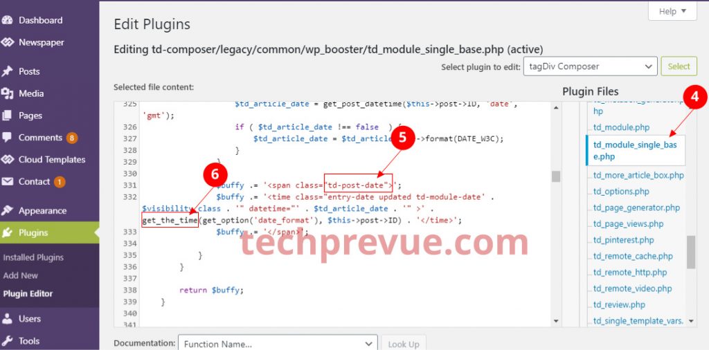 Find td-post-date in td module-single-base.php