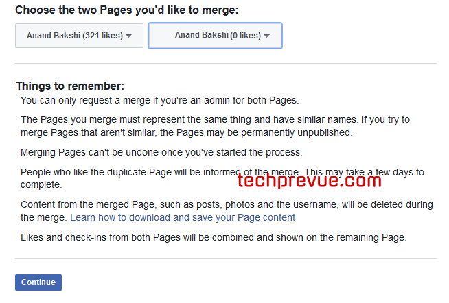 Choose the two pages you'd like to merge