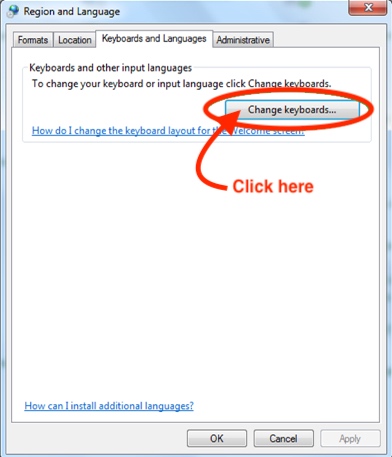 Windows 7 Region and Language