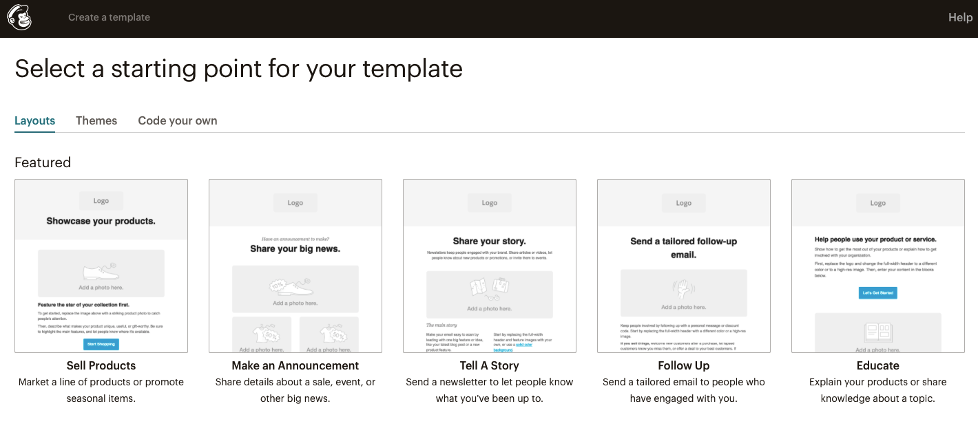 Select MailChimp Email Template