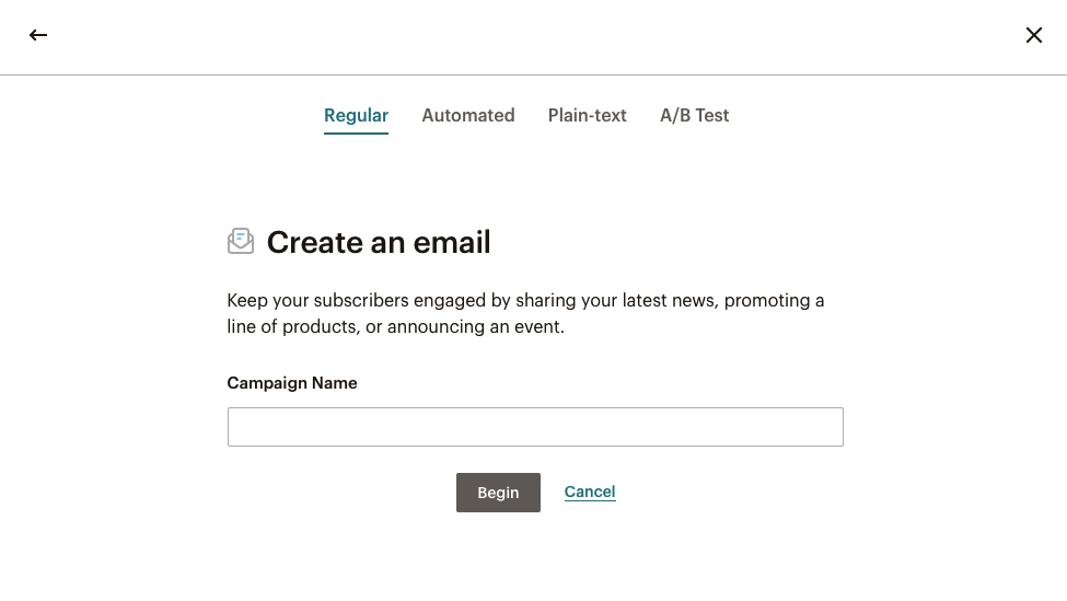 MailChimp - Create an email