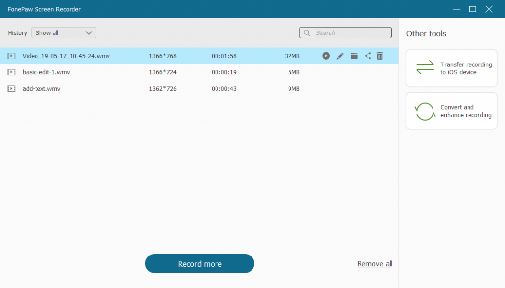 Fonepaw Screen Recordings