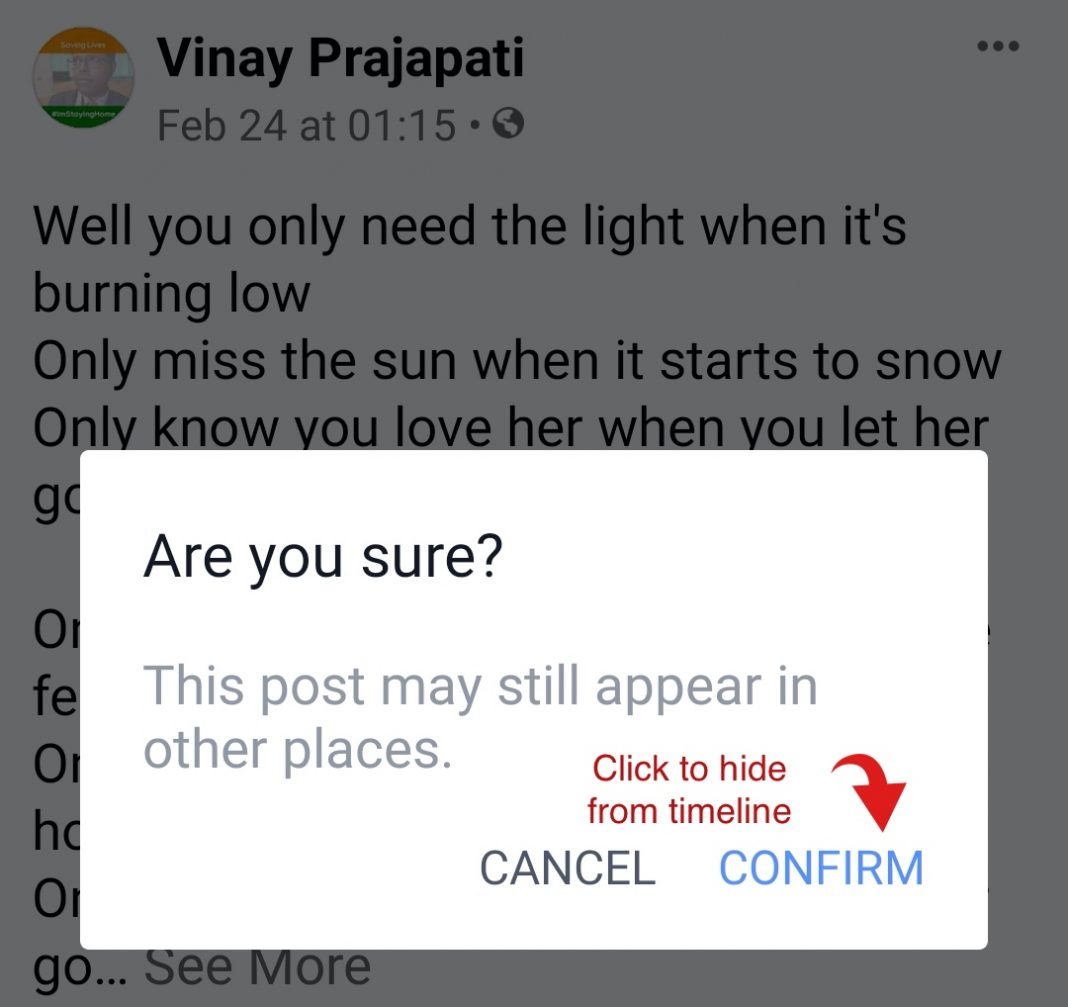 How to Hide Posts on Facebook using Hide from Timeline Option? TechPrevue