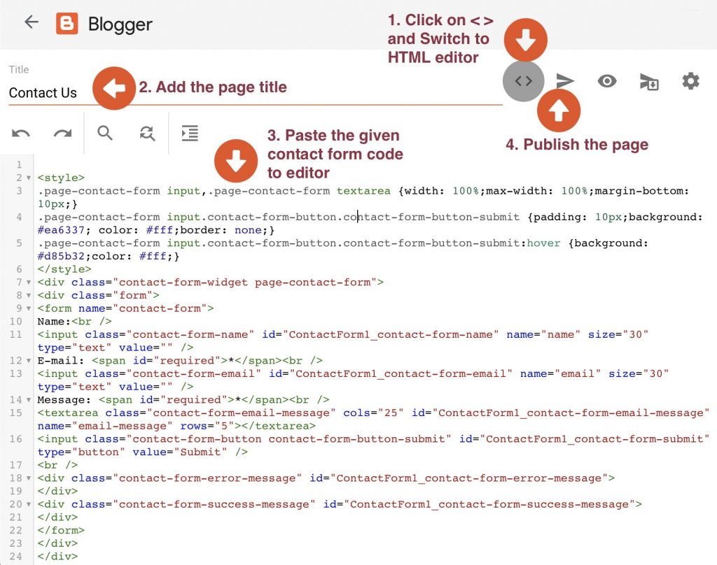 How to Create A Contact Us Page for Blogger Blogspot  - 50