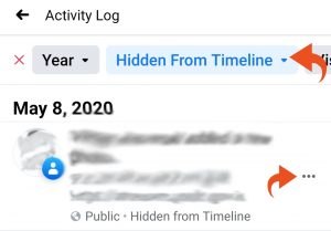 Facebook hidden from timeline