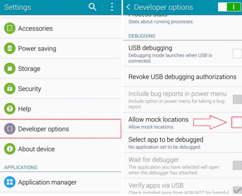 Fake GPS GO Location Spoofer Android developer mock location