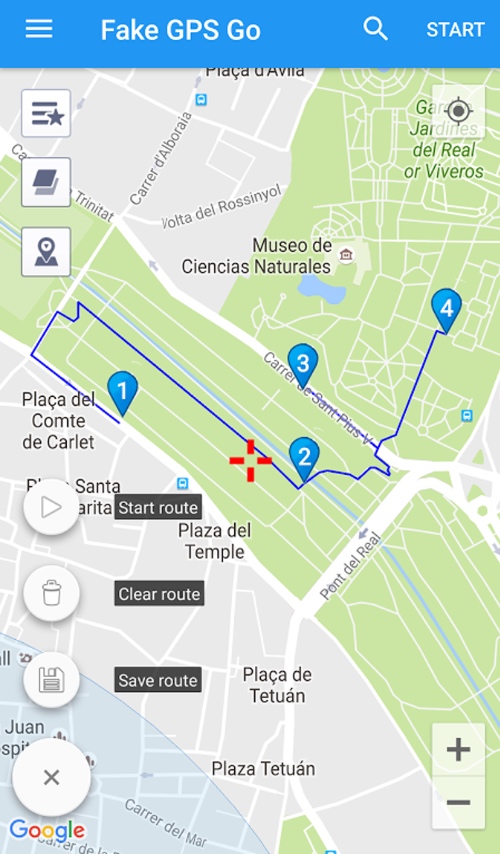 Fake GPS GO Location Spoofer target location