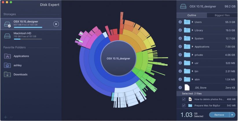 mac disk space full analyze
