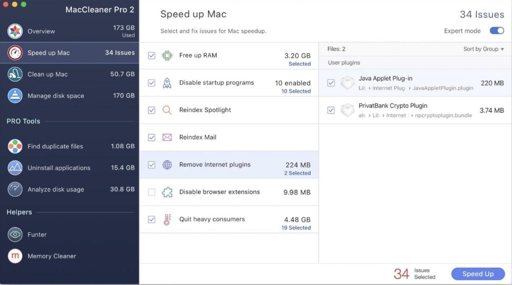 MacCleaner Pro - Speed up Mac issues