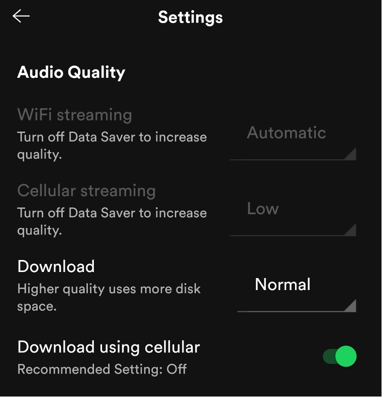 Spotify Android Download Quality