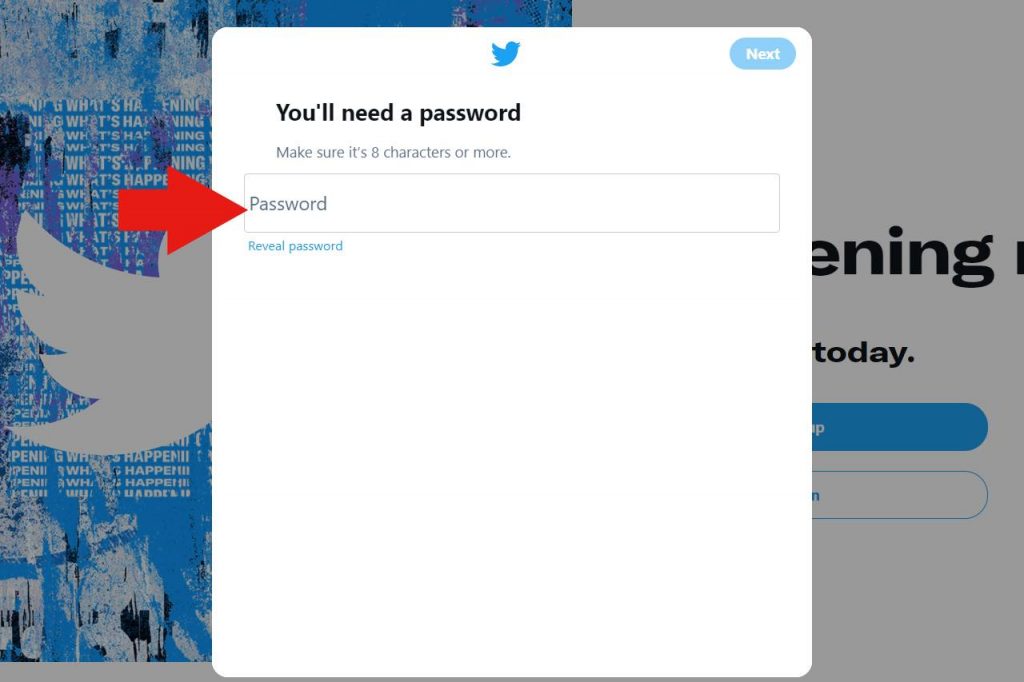 Set a Twitter account password