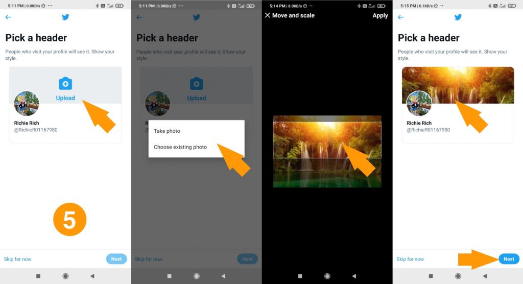 Twitter header cover photo step 5