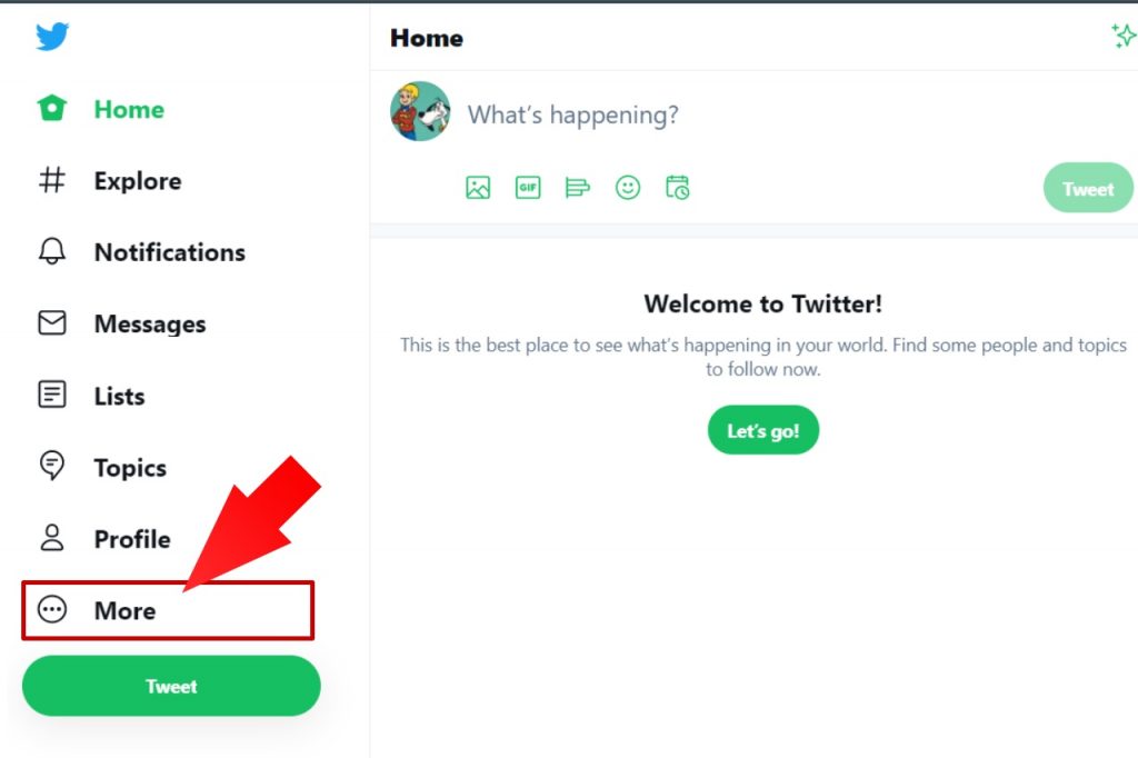 Twitter more option