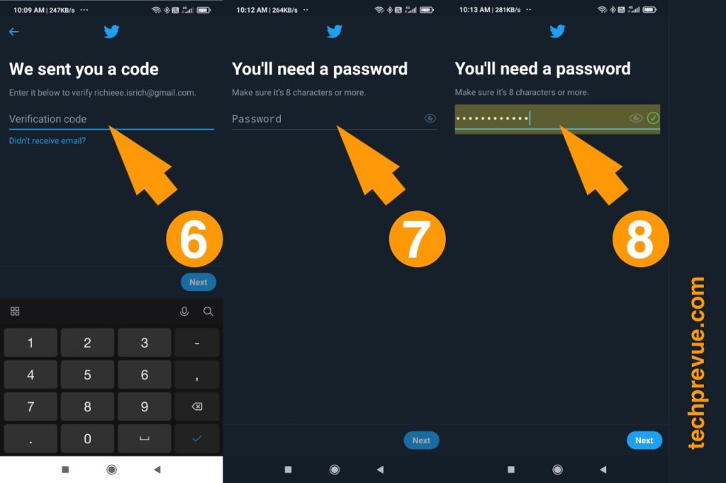 Twitter verify account details step 6 7 8