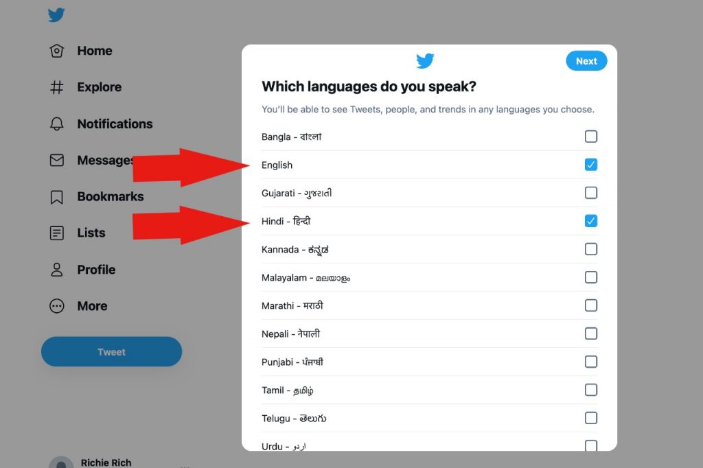 Twitter which languages do you speak