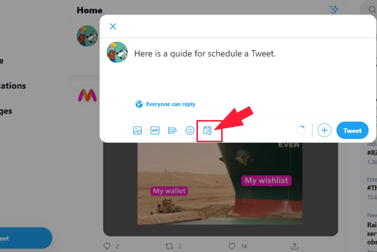 How to schedule a tweet