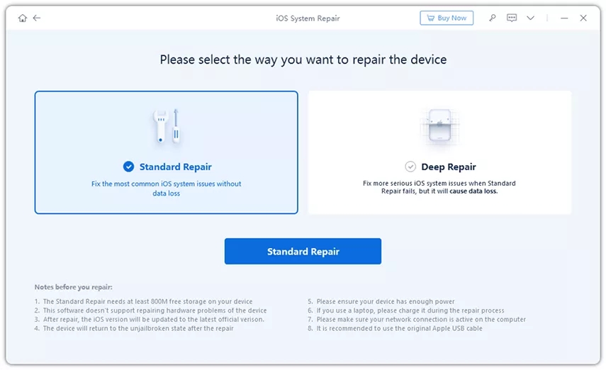 ReiBoot Standard Repair