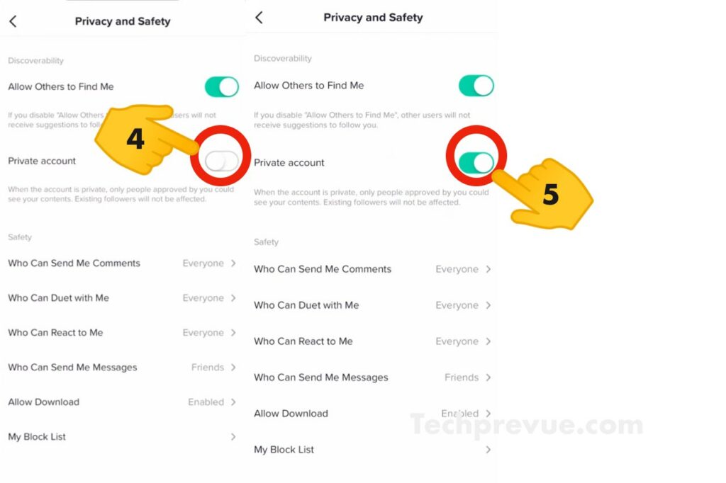 How to make your TikTok account private