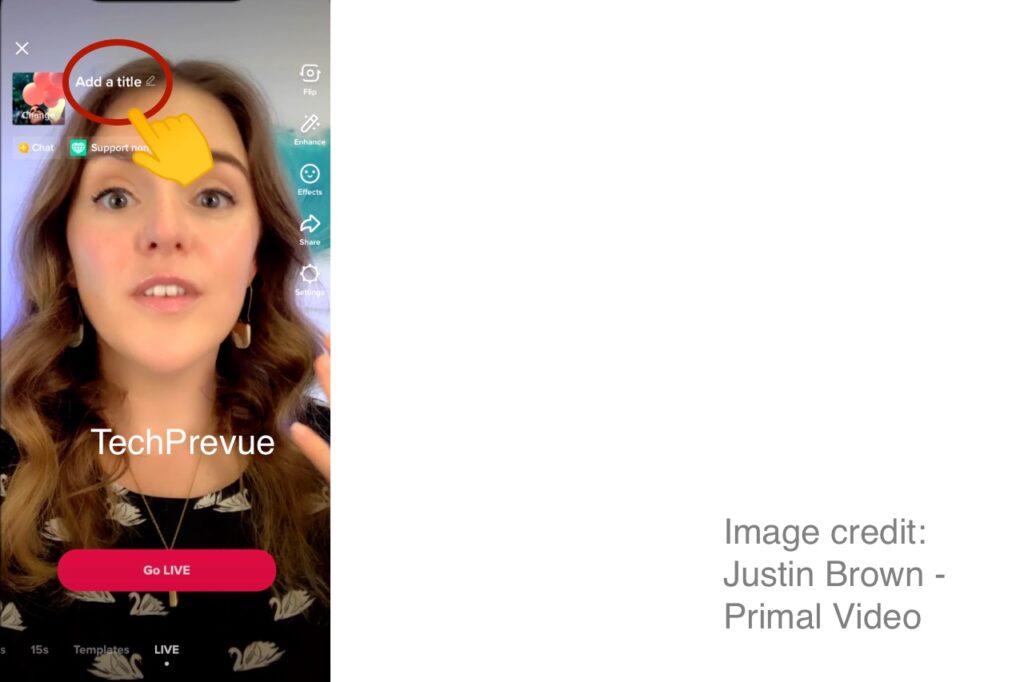 TikTok live - Add a title