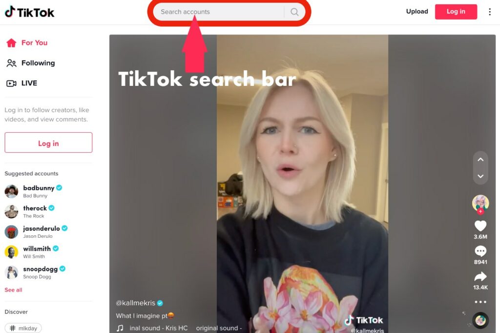 TikTok search bar