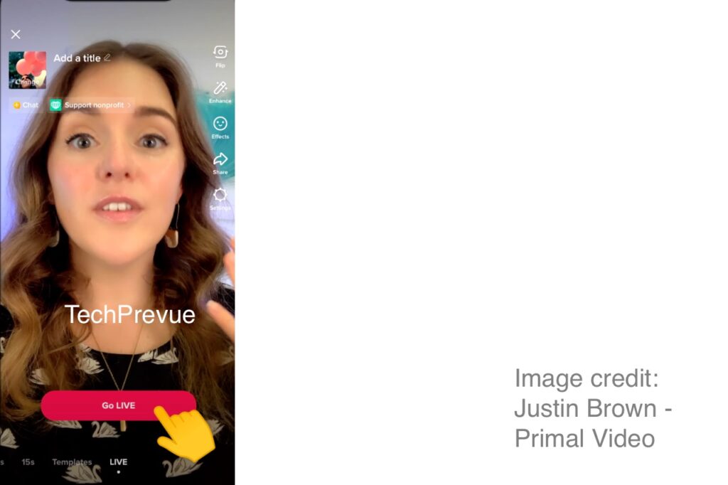 TikTok tap Go Live button