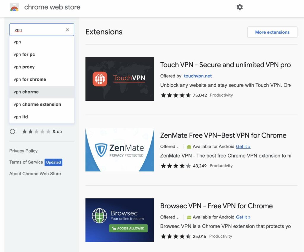 Add a VPN to Chrome