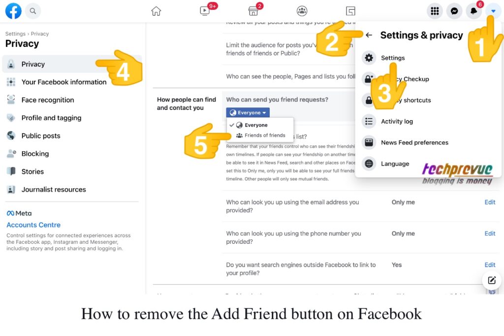 How to remove the add friend button on Facebook