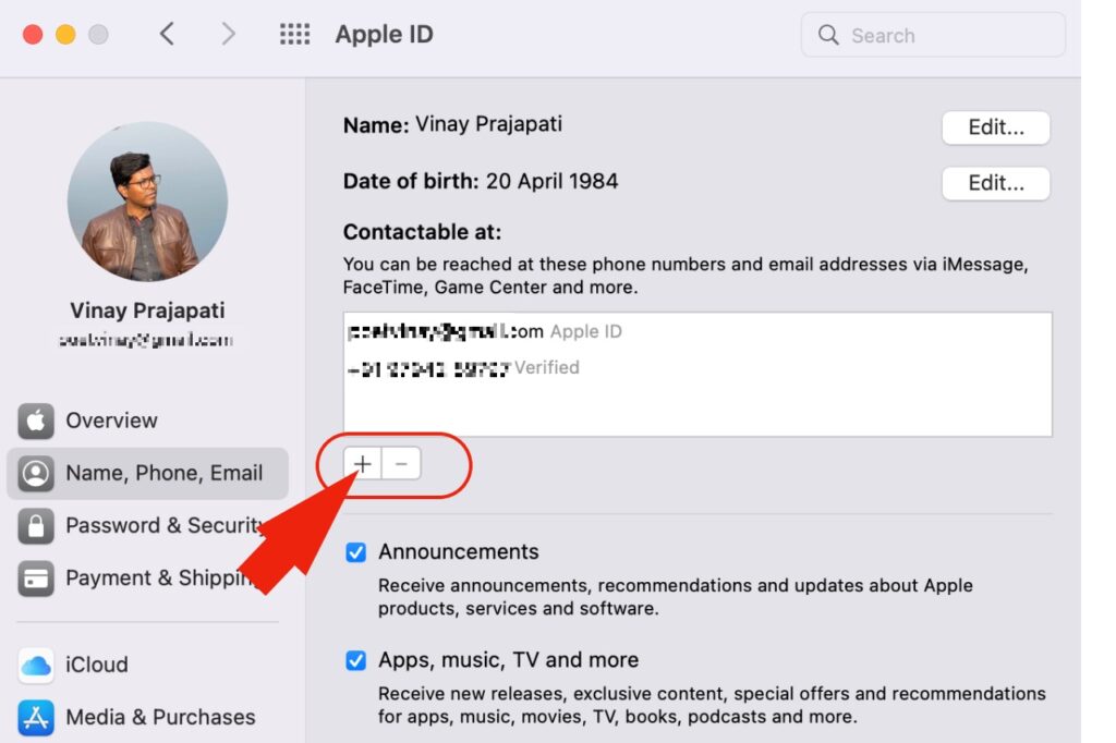 How to add Apple ID phone number MacBook