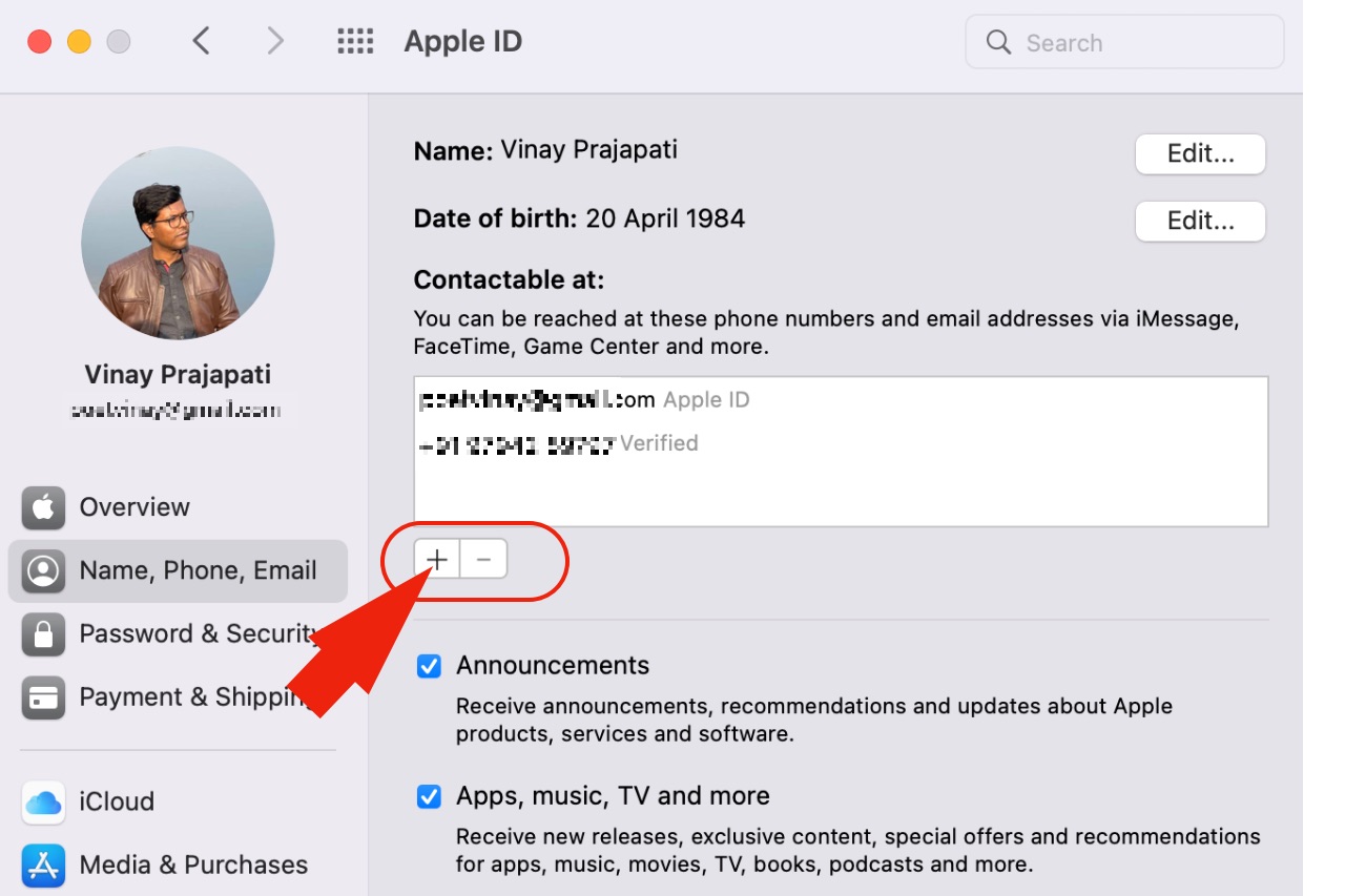how to add phone number on macbook