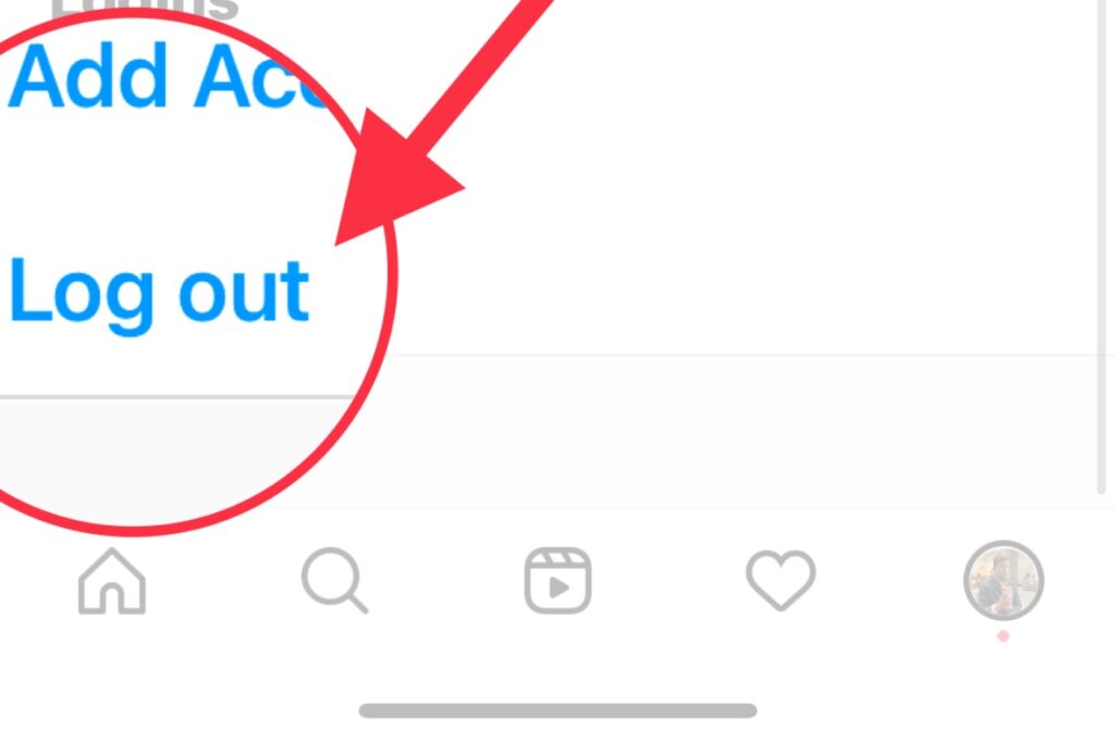 Instagram log out