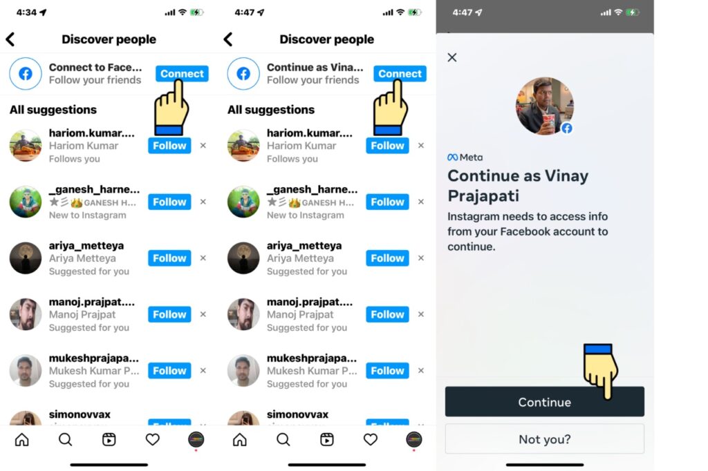 Connect your Instagram account to Facebook