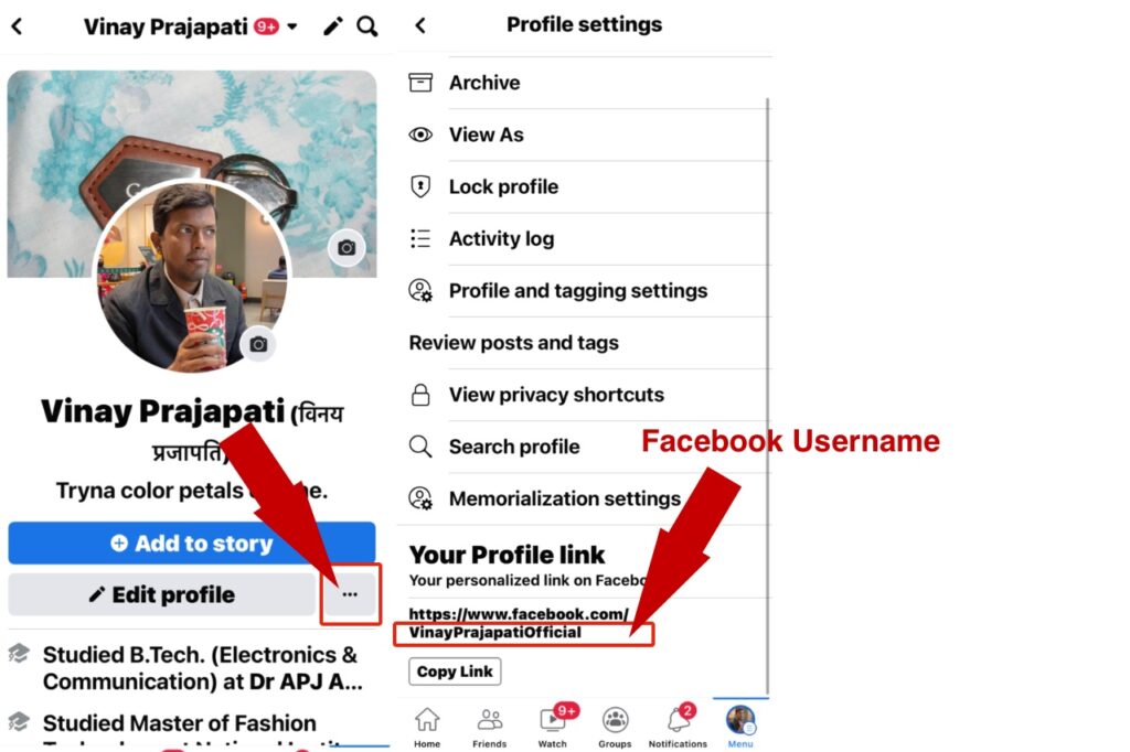 How to find Facebook username on iPhone or Android