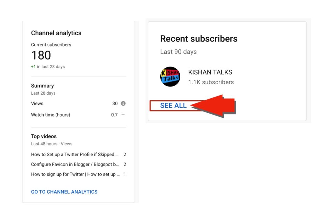 YouTube recent subscribers