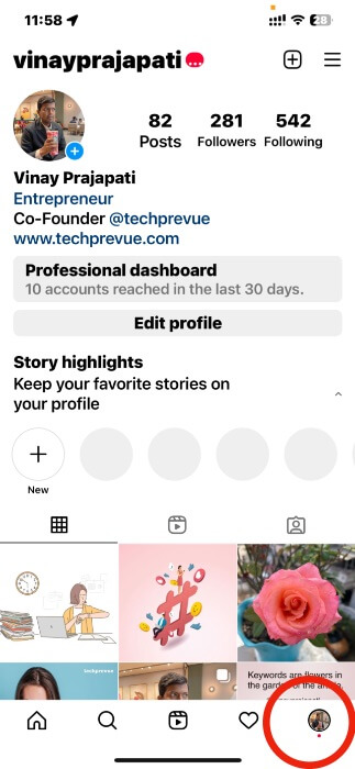 Insta profile icon