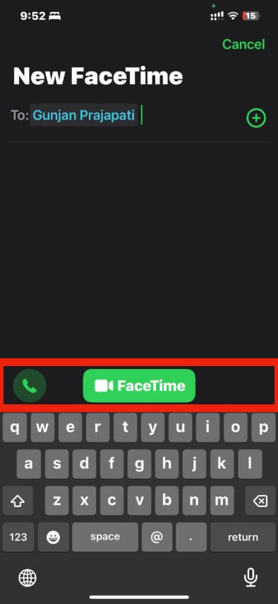 Tap the Call or FaceTime button